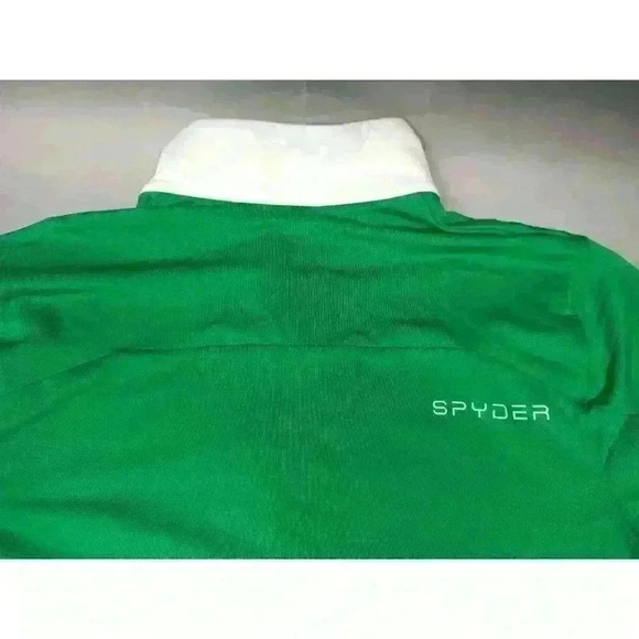 Spyder Sweater Adult Small Green Gray Quarter Zip Thermastretch Sweatshirt Mens - Picture 9 of 11